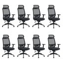 Ver imagem 1 de Kit 8 Cadeiras Escritório Presidente Ergonômica NR17 Genebra
