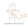 Kit 8 Cadeiras Escritório Presidente Ergonômica NR17 Genebra - 8