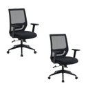 Ver imagem 1 de Kit 2 Cadeiras Escritório Diretor Ergonômica NR17 Genebra Preto