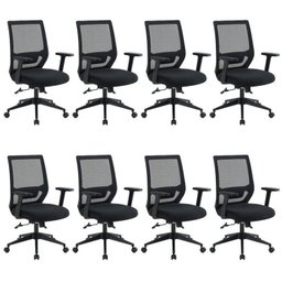 Kit 8 Cadeiras Escritório Diretor Ergonômica NR17 Genebra - 1