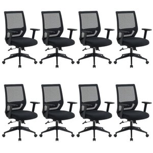 Kit 8 Cadeiras Escritório Diretor Ergonômica NR17 Genebra