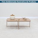 Ver imagem 5 de Mesa de Centro Oriente Retangular Nacional Móveis 92 Cm (larg) Tampo Mdf Amêndoa Base Metal