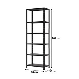 Estante / Prateleira de Aço 60cm 6 Bandejas Suporta 120kg:preto - 2