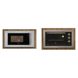 Conjunto de Embutir Fischer com Micro-ondas 25L + Forno Elétrico 48L Fit Line 220v