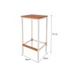 Kit 2 Banqueta em Aço Alta Industrial com Assento de Madeira Maciça 75cm - Branca - 2