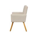 Ver imagem 3 de Poltrona Cadeira Decorativa c/ Costas Vazadas Camila Pés Palito Suede Bege - LM DECOR