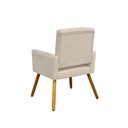 Ver imagem 4 de Poltrona Cadeira Decorativa c/ Costas Vazadas Camila Pés Palito Suede Bege - LM DECOR