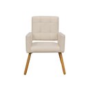 Ver imagem 2 de Poltrona Cadeira Decorativa c/ Costas Vazadas Camila Pés Palito Suede Bege - LM DECOR