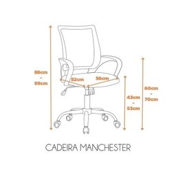 Kit 10 Cadeiras Escritório Diretor com Relax Tela Mesh Manchester - 5