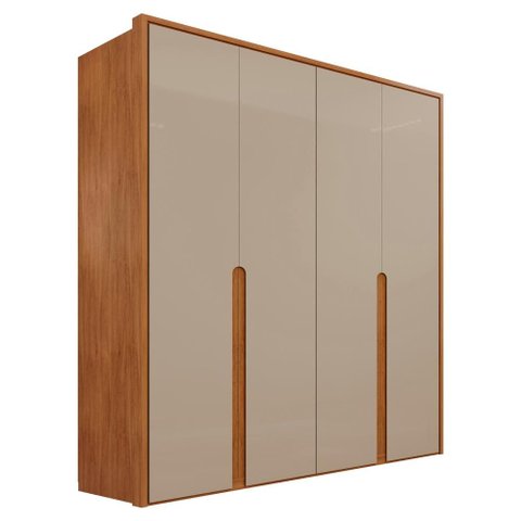 Guarda Roupa Casal 4 Portas 181 cm Lizz Cedro Off White Dcasa