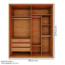 Ver imagem 3 de Guarda Roupa Casal 4 Portas 181 cm Lizz Cedro Off White Dcasa