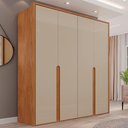Ver imagem 2 de Guarda Roupa Casal 4 Portas 181 cm Lizz Cedro Off White Dcasa
