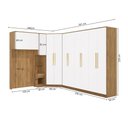 Ver imagem 4 de Quarto Modulado Kappesberg Adapt Nogueira/Branco 6 Peças 246cm x 341cm