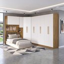 Ver imagem 1 de Quarto Modulado Kappesberg Adapt Nogueira/Branco 6 Peças 246cm x 341cm