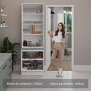 Ver imagem 7 de Kit Balcão + Cristaleira 70cm Branco Cinza Agata Madesa 01 Branco Cinza