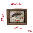 Ver imagem 4 de Quadro Decorativo com Arma e Faca Antiga Mapa Vintage