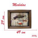 Ver imagem 5 de Quadro Decorativo com Arma e Faca Antiga Mapa Vintage