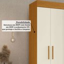 Ver mais imagens de Guarda-Roupa Solteiro Maya 4 Portas 2 Gavetas com Espelho Off White/Cinamomo - ACP Móveis