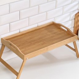 Bandeja Mesa Dobravel Notebook Bambu Apoio Cafe da Manha Cama Suporte Home Office Sofa Multiuso Made - 6