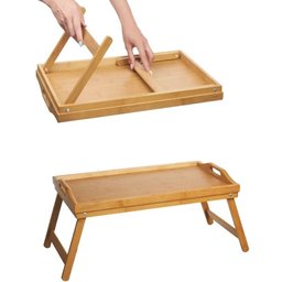 Bandeja Mesa Dobravel Notebook Bambu Apoio Cafe da Manha Cama Suporte Home Office Sofa Multiuso Made - 4