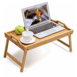 Bandeja Mesa Dobravel Notebook Bambu Apoio Cafe da Manha Cama Suporte Home Office Sofa Multiuso Made - 7