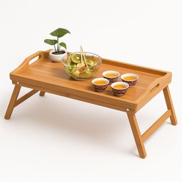 Bandeja Mesa Dobravel Notebook Bambu Apoio Cafe da Manha Cama Suporte Home Office Sofa Multiuso Made - 1