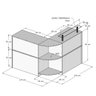 Balcão Caixa Em L 100% MDF Modelo New 134+134x95x45 cm Comac Preto - 3