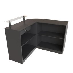 Balcão Caixa Em L 100% MDF Modelo New 134+134x95x45 cm Comac Preto - 2