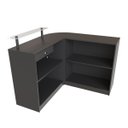 Ver imagem 2 de Balcão Caixa Em L 100% MDF Modelo New 134+134x95x45 cm Comac Preto