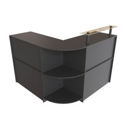 Balcão Caixa Em L 100% MDF Modelo New 134+134x95x45 cm Comac Preto - 1