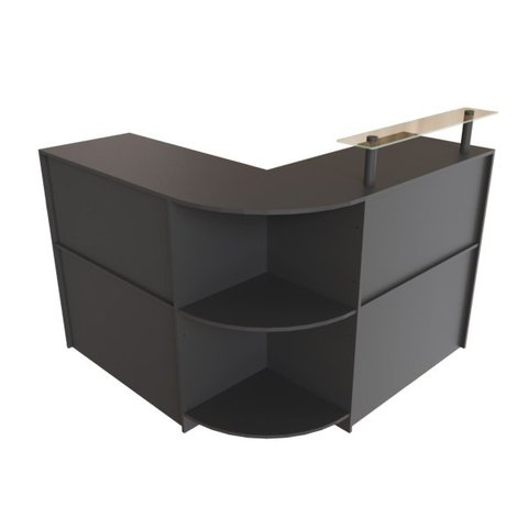 Balcão Caixa Em L 100% MDF Modelo New 134+134x95x45 cm Comac Preto
