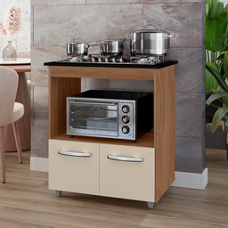 Balcao para Cooktop 5 Bocas L7 Elisa  Savana Off White - Moblis - 2