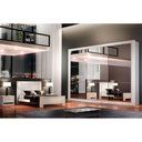 Ver imagem 4 de Guarda Roupa Casal 3 Portas de Correr e 4 Gavetas c/ Espelho e Pés Veneza Gold Branco - Rufato