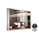 Ver imagem 1 de Guarda Roupa Casal 3 Portas de Correr e 4 Gavetas c/ Espelho e Pés Veneza Gold Branco - Rufato