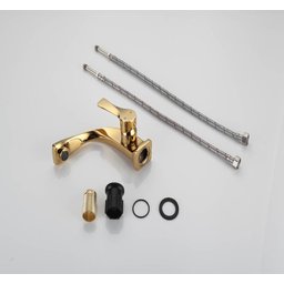 Torneira Banheiro Misturador Monocomando Luxo Dourado 6027g Luuk Young - 2
