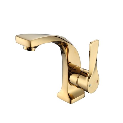 Torneira Banheiro Misturador Monocomando Luxo Dourado 6027g Luuk Young