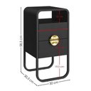 Ver imagem 3 de Kit 2 Mesas de Cabeceira Luna 30 Cm Pes Metalicos Nero Preto Artesano