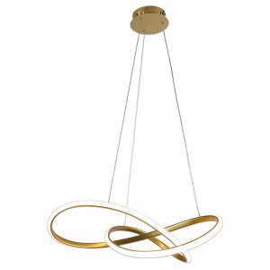 Lustre Pendente Led 3000k Moderno Arco Infinito Iluminaçao Hall de Entrada Sala Recepçao Moderno Res