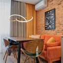 Ver imagem 5 de Lustre Pendente Led 3000k Moderno Arco Infinito Iluminaçao Hall de Entrada Sala Recepçao Moderno Res