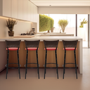 Ver imagem 6 de Kit 4 Banquetas para Cozinha Banco Alto Junco Argila Balcão Ilha Bancada Bares Piscina Área Gourmet