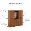 Ver imagem 4 de Guarda Roupa Madeira Maciça Capela com Espelho 1143c Bronze 4 Portas e 3 Gavetas Castanho Finestra