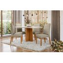 Ver imagem 2 de Conjunto Sala de Jantar Mesa Anitta 135x90 com 4 Cadeiras Mariah Ype/off White/veludo Nude - Nc