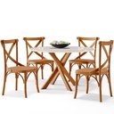 Ver imagem 5 de Kit 06 Cadeiras para Sala de Jantar e Estar Living Ávila L02 Madeira Maciça