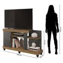 Ver imagem 3 de Rack Bancada para Sala Ambiente Canadá Freijó Grafite Perolizado - Móveis Leão