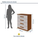 Ver imagem 4 de Cômoda 4 Gavetas para Quarto 97,5cm X 88cm Baião