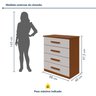 Cômoda 4 Gavetas para Quarto 97,5cm X 88cm Baião - 4