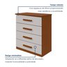Cômoda 4 Gavetas para Quarto 97,5cm X 88cm Baião - 10