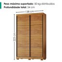 Ver imagem 3 de Guarda Roupa Solteiro 2 Portas de Correr 138 cm Curitiba Cedro Rudk