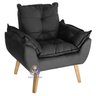 Kit 2 Poltronas Decorativas e Puff Opala Suede Preta Smf Decor - 3