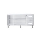 Ver imagem 5 de Balcão de Pia 150 Cm Diana Cozinha Gabinete Armário  3 Portas 3 Gavetas Branco - Moblis